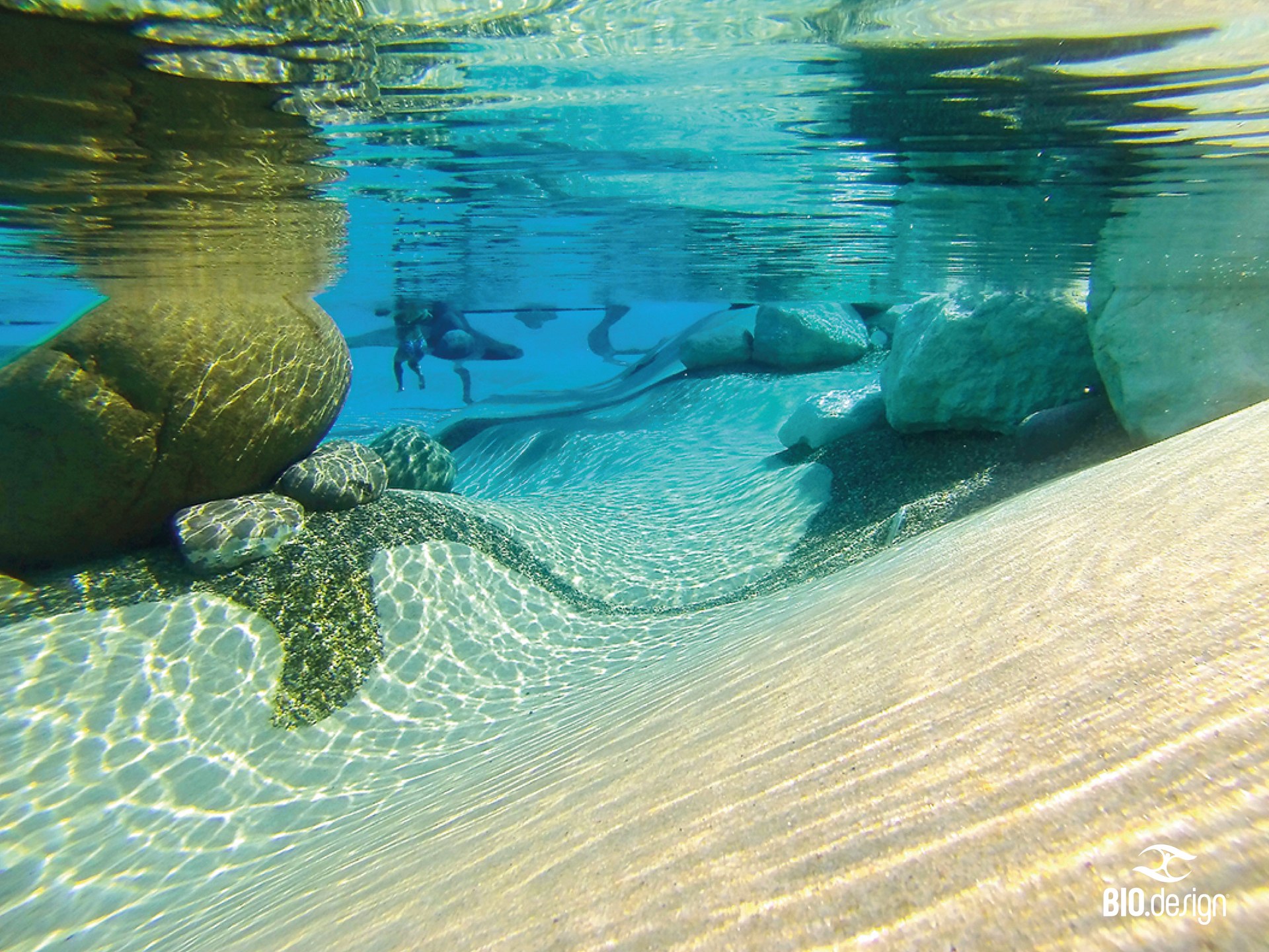 Dettaglio dell'acqua e della pietra naturale